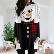 Load image into Gallery viewer, Christmas Snowman Print Long Sleeve Dress