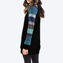 Load image into Gallery viewer, Striped Printed Crew Neck Oversized Sweatshirt