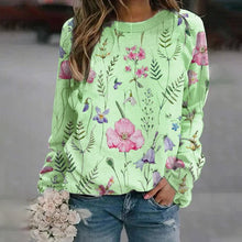 Load image into Gallery viewer, Floral Crew Neck Long Sleeves Sweatshirts