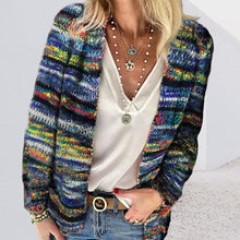 Load image into Gallery viewer, Women's Rainbow Striped Cardigan
