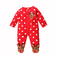 Load image into Gallery viewer, Reindeer Pattern Baby Outing Romper