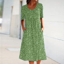 Load image into Gallery viewer, Round Neck Floral Beach Dress
