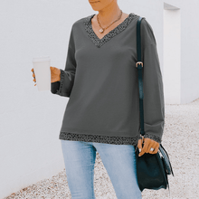 Load image into Gallery viewer, V-neck sexy off-the-shoulder T-shirt