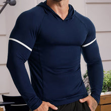 Load image into Gallery viewer, Long Sleeve Workout Hoodie Shirts for Men