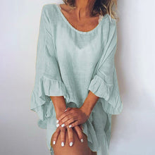Load image into Gallery viewer, Ruffled Linen Dress