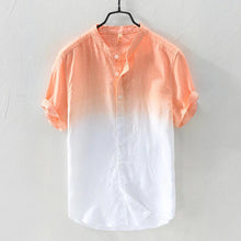 Load image into Gallery viewer, Men's Solid Color Thin Breathable Gradient Collar Cotton Linen Top