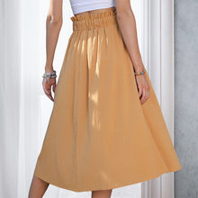 Load image into Gallery viewer, Women's Tie Knot Elastic Waist Button Front Elegant Midi Skirt