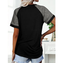 Load image into Gallery viewer, Loose Round Neck Raglan Sleeve Contrast T-shirt