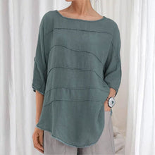 Load image into Gallery viewer, Striped Dolman Sleeve Casual Cotton Top