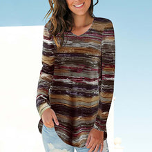 Load image into Gallery viewer, Contrast Striped Long Sleeve T-Shirt
