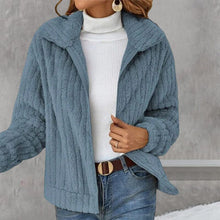 Load image into Gallery viewer, Cropped Plush Cardigan With Lapels