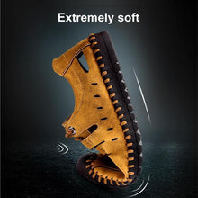 Load image into Gallery viewer, Men's Stitching Microfiber Leather Hollow Out Casual Sandals