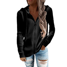 Load image into Gallery viewer, Stripe Casual Women's Hoodies Loose Knitwear Zipper Cardigan