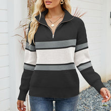 Load image into Gallery viewer, Knitted Long Sleeve Zip Sweater