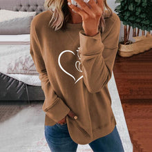 Load image into Gallery viewer, Heart Print Crewneck Sweatshirt