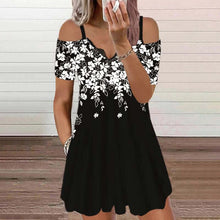 Load image into Gallery viewer, Women's Lace V-Nck Floral Print Sexy Dress