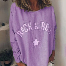 Load image into Gallery viewer, Star Crew Neck Long Sleeve T-Shirt