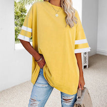 Load image into Gallery viewer, Loose Crew Neck Contrast T-Shirt