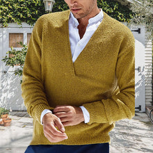 Load image into Gallery viewer, Solid Slim Long-sleeved V-neck Sweater