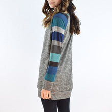 Load image into Gallery viewer, Striped Printed Crew Neck Oversized Sweatshirt