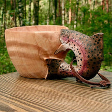 Load image into Gallery viewer, Hand Carved Wooden Mug