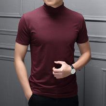 Load image into Gallery viewer, Men's Slim Fit T-shirt with a Stand-up Collar