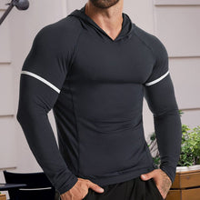 Load image into Gallery viewer, Long Sleeve Workout Hoodie Shirts for Men