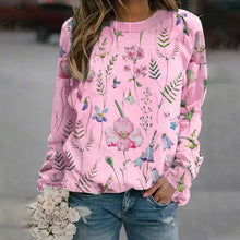 Load image into Gallery viewer, Floral Crew Neck Long Sleeves Sweatshirts