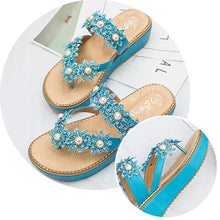 Load image into Gallery viewer, Women's Bohemian Sparkle Bling Flip Flops