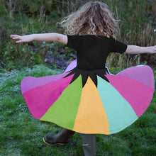 Load image into Gallery viewer, Round Neck Spelling Color Rainbow Princess Dress