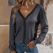 Load image into Gallery viewer, Women's V-Neck Cropped Cardigan Sweaters