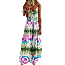 Load image into Gallery viewer, Women's V-neck Print Loose Slip Dress