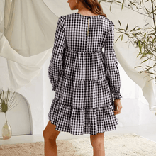 Load image into Gallery viewer, Round Neck Plaid Dress