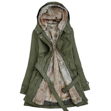 Load image into Gallery viewer, Ladies Winter Coat With Removable Faux Fur