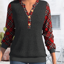 Load image into Gallery viewer, Sweater with Checkerboard Pattern and Buttons