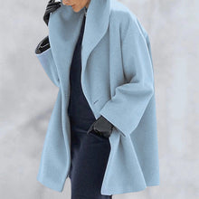 Load image into Gallery viewer, Round Neck Loose Hooded Woolen Coat