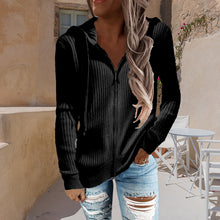 Load image into Gallery viewer, Stripe Casual Women's Hoodies Loose Knitwear Zipper Cardigan