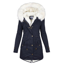 Load image into Gallery viewer, Women Winter Parka Coat Fur Collar Hooded Jacket