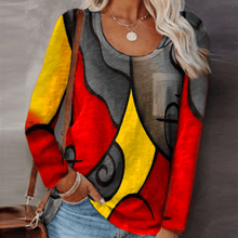 Load image into Gallery viewer, Casual Color Block Long Sleeve T-Shirt
