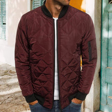 Load image into Gallery viewer, Men's Bomber Quilted Diamond Padded Jacket