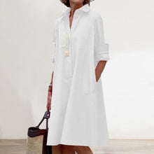 Load image into Gallery viewer, Loose Shirt Dress With Pockets