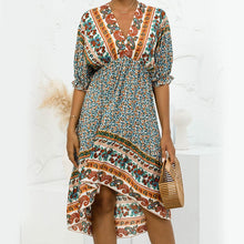 Load image into Gallery viewer, V Neck Open Back Irregular Dress