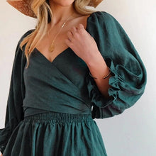 Load image into Gallery viewer, French Ruffled Lantern Sleeves Multi-wear Dress