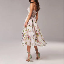 Load image into Gallery viewer, Elegant Print Suspender Dress