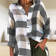 Load image into Gallery viewer, Women's Printed Long-sleeved Shirt Loose Plaid Shirt