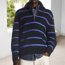 Load image into Gallery viewer, Lapel Striped Knit Sweater