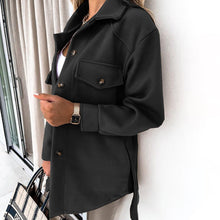 Load image into Gallery viewer, Women Fashion Slit Neck Casual Woolen Coats