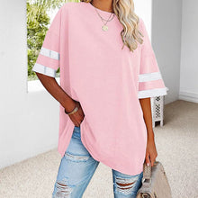 Load image into Gallery viewer, Loose Crew Neck Contrast T-Shirt