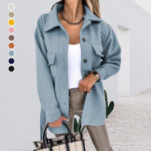 Load image into Gallery viewer, Women Fashion Slit Neck Casual Woolen Coats
