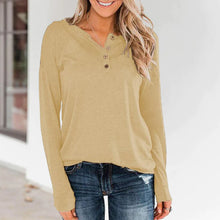 Load image into Gallery viewer, Round Neck Pullover Button T-Shirt